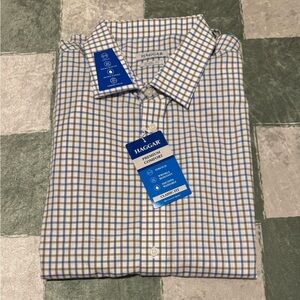 NWT Haggar Men's Classic Checkered Shirt